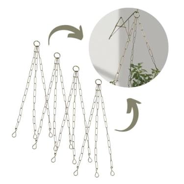 Imagem de Kit 12 Corrente Tripla Suporte de Vaso Dourado De Metal Kit Suspenso Para Pendurar Planta Nutriplan 44cm