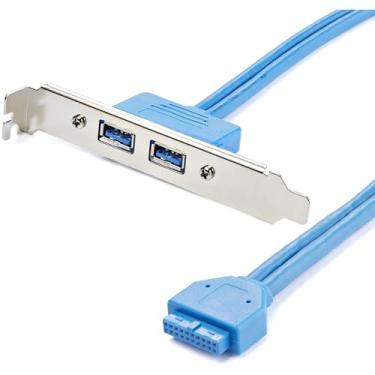Imagem de StarTech. Adaptador de placa fêmea com 2 portas USB 3.0 A - Adaptador de placa mãe USB 3.0 - Placa USB 3 - Adaptador de cabeçalho USB 3.0 (USB3SPLATE)