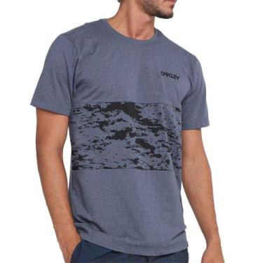 Imagem de Camiseta Oakley Abstract Block Ss Masculina Azul Marinho
