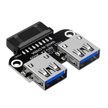 Imagem de ZEZEFUFU 19 pinos/20 pinos para adaptador USB 3.0 duplo conector divisor de placa mãe para PC Desktop