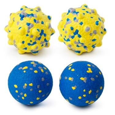 Imagem de Moonorange Bolas de cachorro 2024 para mastigadores agressivos, bolas de tênis indestrutíveis, bolas de brinquedo para cães duráveis e saltitantes, brinquedos interativos para cães para jogo de busca