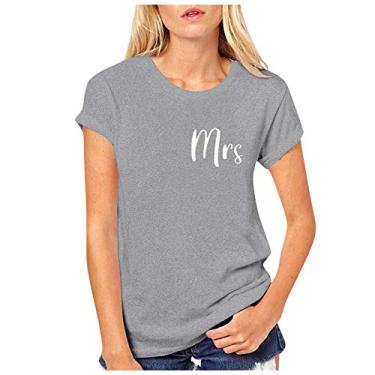 Imagem de Camiseta masculina de algodão com corações doces para o dia dos namorados regata masculina de manga curta, Cinza (feminino), XXG