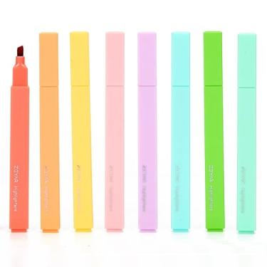 Imagem de ZEYAR Canetas de texto estéticas fofas, ponta de cinzel creme, à base de água, secagem rápida, sem sangramento para a Bíblia, série de cores das quatro estações (8 cores de verão)