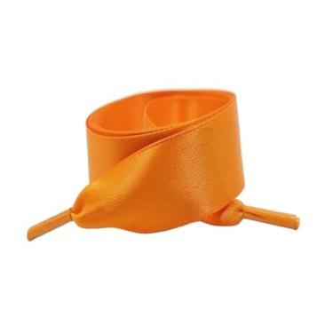 Imagem de Width Silk Satin Shoelaces Ribbon Shoe Laces Boots Women Sneakers ShoeLace (Color : Orange, Size : 100cm)