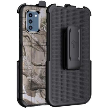Imagem de Capa com clipe para celular Nokia C300, Nakedcellphone Special Ops [camuflagem ao ar livre] capa de proteção robusta tática e coldre de quadril com cinto catraca - design camuflado de madeira real com