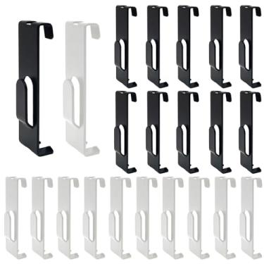 Imagem de itechpanda 20 peças de ganchos de parede de grade, gancho de entalhe, gancho de parede de grade, preto comercial para gancho de imagem, exibição de metal, moldura de foto, painel, obras de arte,