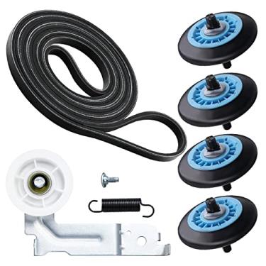 Imagem de Kit de reparo de secador atualizado compatível com Samsung Roller DC97-16782C, correia de secadora DC66-00805A, polia intermediária DC96-00882C, substituição para DV56H9000EP, DV56H9000EW,