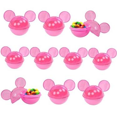 Imagem de 30 Potes Porta Mix Minnie para Doces Lembrancinhas para Festa Infantil Pequeno 50ml da Minnie Rosa de Orelhas