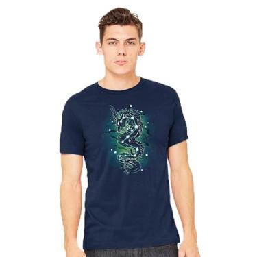 Imagem de TeeFury - Dragon Constellation - Camiseta masculina Legend, Dragon,, Turquesa, GG