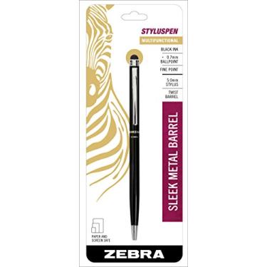 Imagem de ZEBRA PEN Caneta esferográfica retrátil 33111 Zebra StylusPen, ponta fina, 0,7 mm, tinta preta, barril preto, 1 unidade