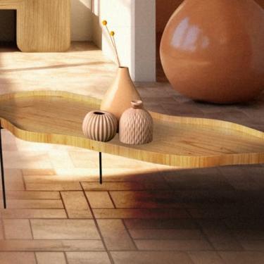 Imagem de Mesa de Centro Formato Orgânico Lotus Cinamomo