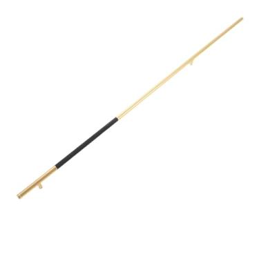 Imagem de Puxadores pretos cinza dourados claros para armários e gavetas Puxadores longos serrilhados em T para maçaneta de porta de móveis, ouro preto, 575 mm