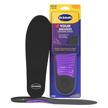 Imagem de Dr. Scholl's® Love Your Sneakers Palmilhas de comprimento total, conforto o dia todo para tênis de cano alto, evita desconforto, suporte de arco, absorção de choque, inserção de acabamento para