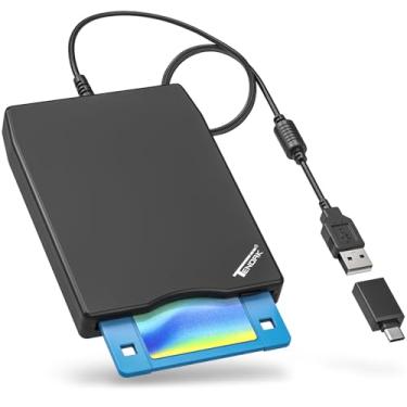 Imagem de Unidade de disquete USB Tendak - 3,5 "USB portátil externo FDD de 1,44 MB para PC Windows 7/8, Windows XP, Vista, para Mac Plug and Play (preto)