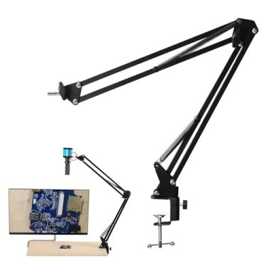 Imagem de Suporte de Braço de Microscópio, Suporte de Microscópio Monocular Ajustável para Lente de 40 Mm de Diâmetro, Suporte de Microscópio de Metal Dobrável Com Braçadeira