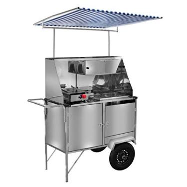 Imagem de Carrinho de Cachorro Quente Luxo Inox com Toldo L10p/t Cefaz