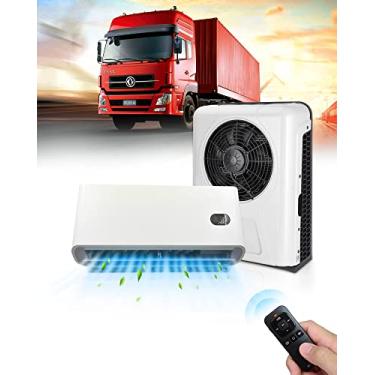 Imagem de Ar condicionado RVpligo de 12 V, tipo dividido de 12000 BTU, alimentado por bateria, design de redução de ruído, estrutura compacta, adequado para semi caminhões, ônibus, trailers