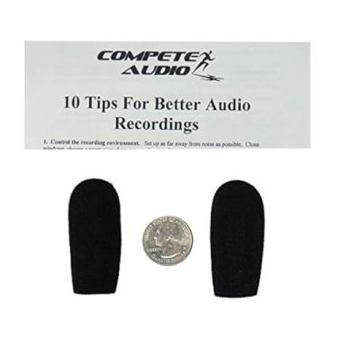 Imagem de Compete Audio Pára-brisas de espuma para microfone CA945 da Compete Audio (capas de microfone) (pacote com 2) para usar microfones de ouvido maiores e microfones de mesa
