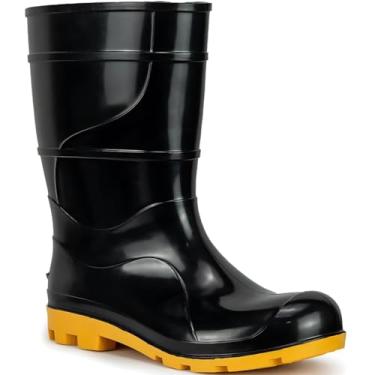 Imagem de bota motociclista bota de chuva galocha masculina feminina cano medio impermeavel pvc premium (preta, BR, Adulto, Numérico, 42)