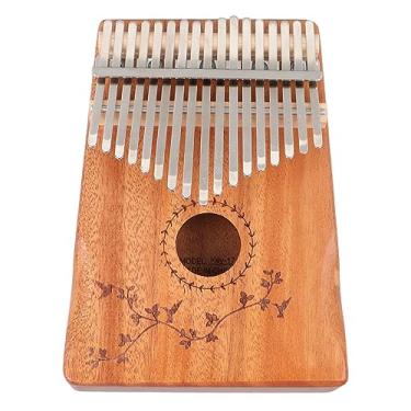 Imagem de Piano de Polegar, 17 Teclas Kalimba de Madeira de Mogno Portátil Harpa de Dedo Mini Instrumento Musical de Polegar Com Martelo de Afinação para Iniciantes, Viagens