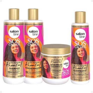 Imagem de Salon Line Sos Cachos De Repente Pronta!: Shampoo, Condicionador, Máscara e Acidificante