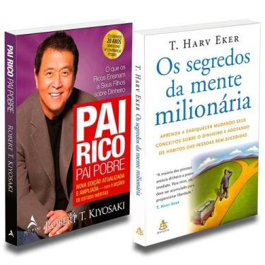 Imagem de Kit Livro Pai Rico Pai Pobre e Segredos Mente Milionária, 936 g