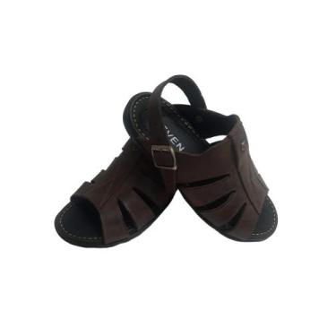 Imagem de Sandália Papete Franciscana Masculina Em Couro Anti-stress - SEVEN, Ca