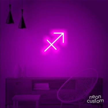 Imagem de luminaria letreiro Neon Led Signo Sagitário 50x30 luminoso decoração p