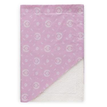 Imagem de Manta Sherpa  Dupla Face Para Bebê Menina - Remi Enxovais, coroa rosa 