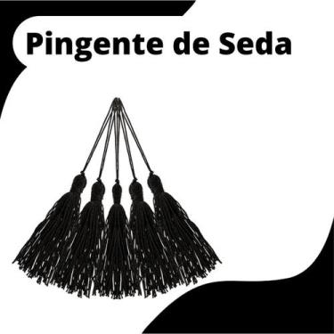 Imagem de Pingente De Seda Tassel - Preto - Com 100 Unidades - Nybc