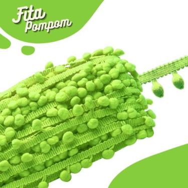 Imagem de Fita Pompom Verde Neon 20mm Rolo Com 25 Metros - Nybc