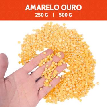 Imagem de Meia Pérola Irisada Amarelo Ouro - 81 - Pacote com 500/250 Gramas  - 0