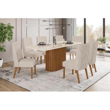Imagem de Mesa de Jantar Solana 200 C. Vidro 8 Cad. Eloa Linho - Henn - LM DECOR