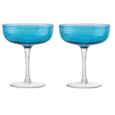 Imagem de Jg 02 tacas para coquetel joy em vidro 325ml azul turquesa - Fracalanz