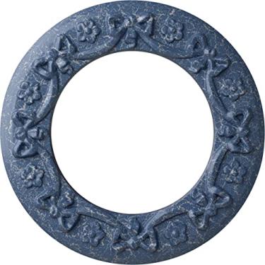 Imagem de Ekena Millwork CM12RIACS fita com laço medalhão de teto, cobre antigo, 12 1/4"OD x 7 1/2"ID x 7/8"P (Fits Canopies up to 7 1/2"), Hand-Painted Americana Crackle