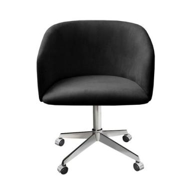 Imagem de Poltrona Decorativa Atenas Cadeira Giratória com Rodinhas Escritório  
