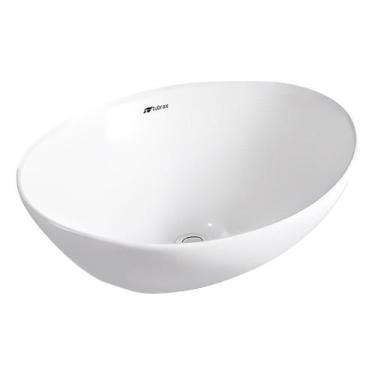 Imagem de Cuba Banheiro Lavabo Em Louça Branca Sobrepor Oval Tubrax
