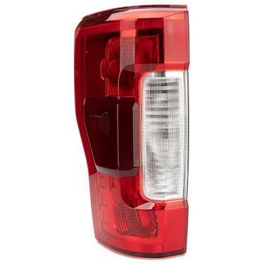 Imagem de Conjunto de luz traseira compatível com Ford F250 F350 F450 Super Duty 2017 2018 2019 lado esquerdo do motorista lanterna traseira traseira lâmpada de freio de halogênio (com ponto cego) (sem LED)