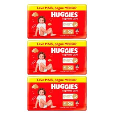 Imagem de Kit 3 Fralda Huggies Supreme Care Max XG 82 unidades Cada