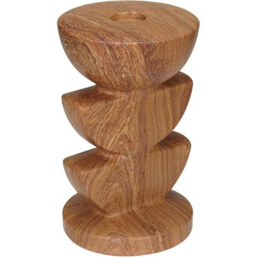 Imagem de CASTIÇAL DECORATIVO PORTA VELA SUPORTE HOME&CO CERÂMICA 15x9x9cm ESTILO MADEIRA