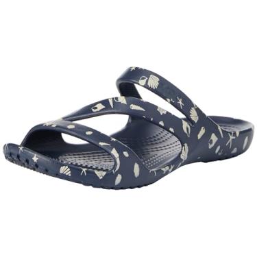 Imagem de Crocs Sandália feminina, tamanho 36, Estampa de conchas azul-marinho, 34