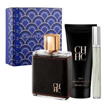 Imagem de Kit carolina herrera ch men edt 100ml + bálsamo pós-barba 100ml + eau 