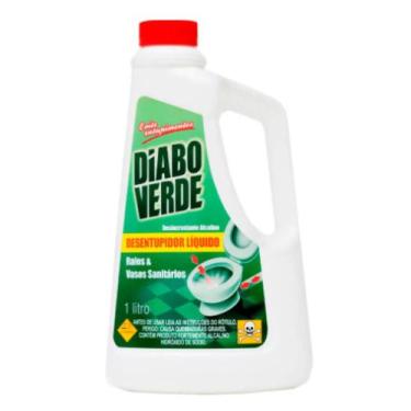 Imagem de Desentupidor Líquido de Pias e Ralos com 1 Litro Diabo Verde