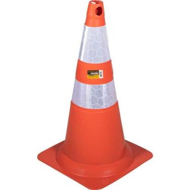 Imagem de Cone de sinalização com 75 cm flexível 2 faixas - Vonder
