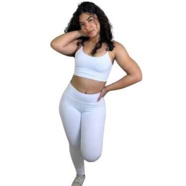 Imagem de Conjunto Legging e Top Poliamida Academia Cross Pilates - swg, Branco,