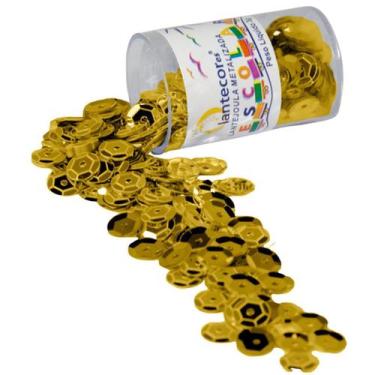 Imagem de Lantejoula Metalizada Ouro 10Mm. Potes 2G. - Planeta Brinquedos