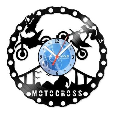 Imagem de Relógio De Parede Disco Vinil Esportes - Motocross - VES-116 - Moderna