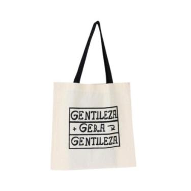 Imagem de Bolsa Ecobag 100% algodão Estampa GENTILEZA (Alça preta) - CARIOCA MAI