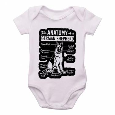 Imagem de  body nenê criança roupa bebê Anatomia Pastor Alemão - Empório Dutra, 
