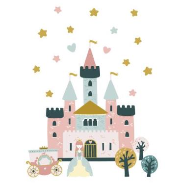 Imagem de Adesivo de Parede Princesa Castelo e Carruagem 21un - Quartinhos